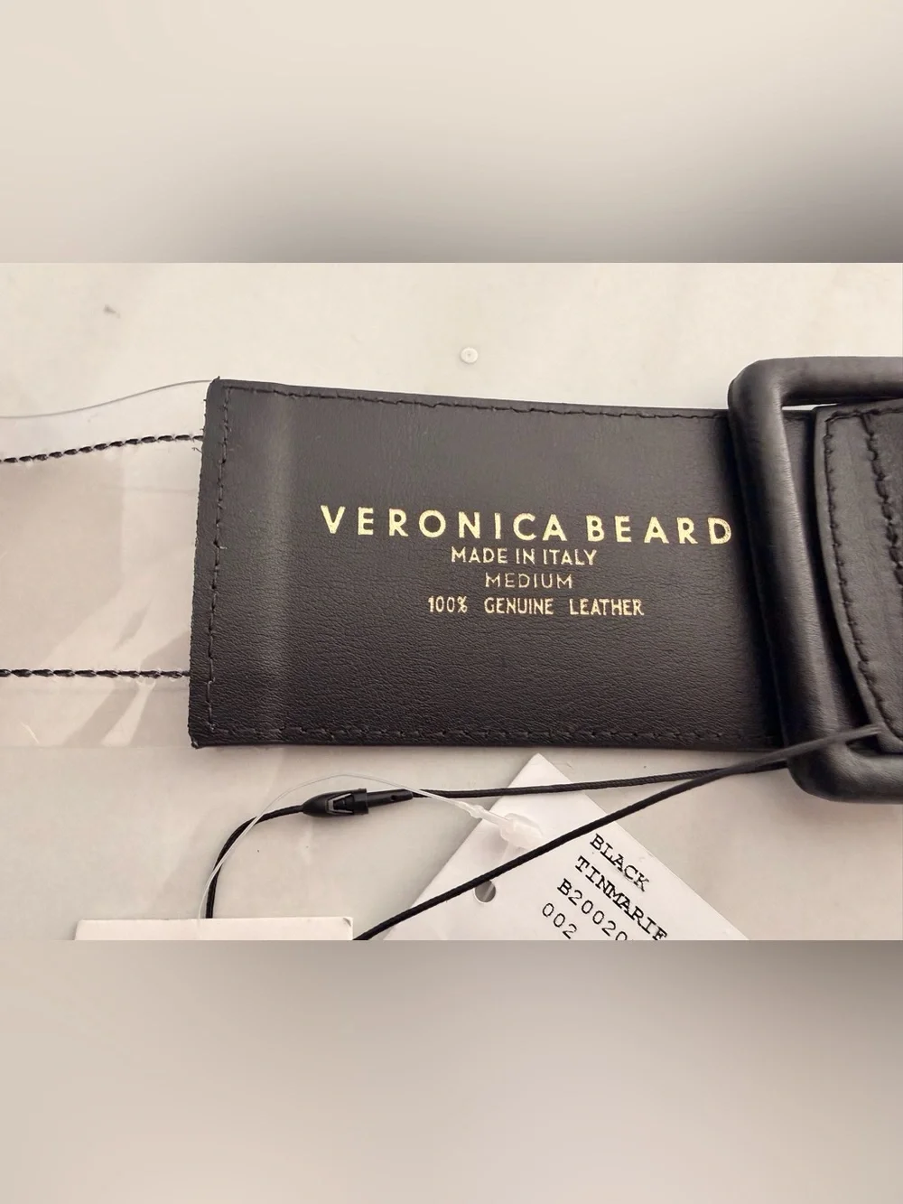 Veronica Beard Black Wide Leather Waist Belt with Square Buckle
